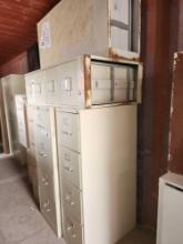 (5) 4 Drawer Metal File Cabinets, (3) 2 Drawer File Cabinets
