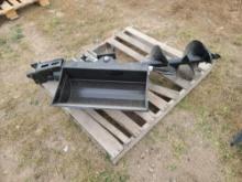 2024 Unused MIVA Excavator 12 Inch Auger and 24 Inch Bucket Attachments