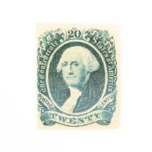 Civil War 1863 20c Confederate Washington Stamp