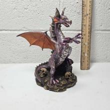 Medieval Legends Purple Dragon Resin Sculpture