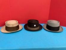 3 hipster vintage pork pie hats see list