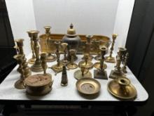 large quantity of brass items