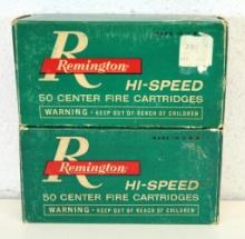 2 Full Vintage Boxes Remington .22 Remington "Jet" Mag 40 gr. SP Cartridges Ammunition...