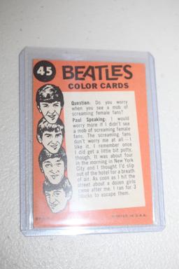 Vintage Topps Beatles Color Card, #45, 1964