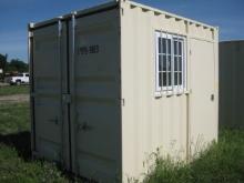9' New Office Container with Double End Doors and Personnel Side door and window
