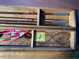 Mape in Tokyo Fishing Rod in Wooden Case with Lures