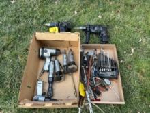 Assortment of Drills - Wrench Set - Air Compressor Parts