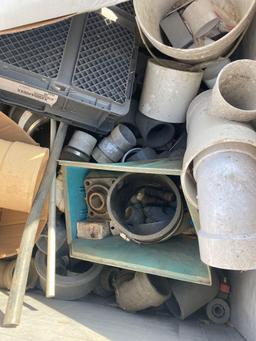 Large tote of pvc fittings and misc