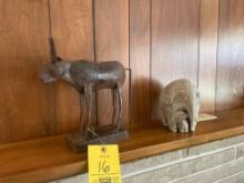 Bull and Elephant Decor Pieces