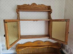 Oak Wall Mounted Display Cabinet