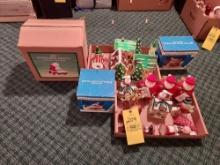 2 Boxes of Assorted Holiday Small Decor & Christmas Village Pieces
