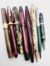 (8) vintage fountain pens & pencils