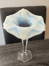 Vintage 10.5" opalescent glass jack in the pulpit vase