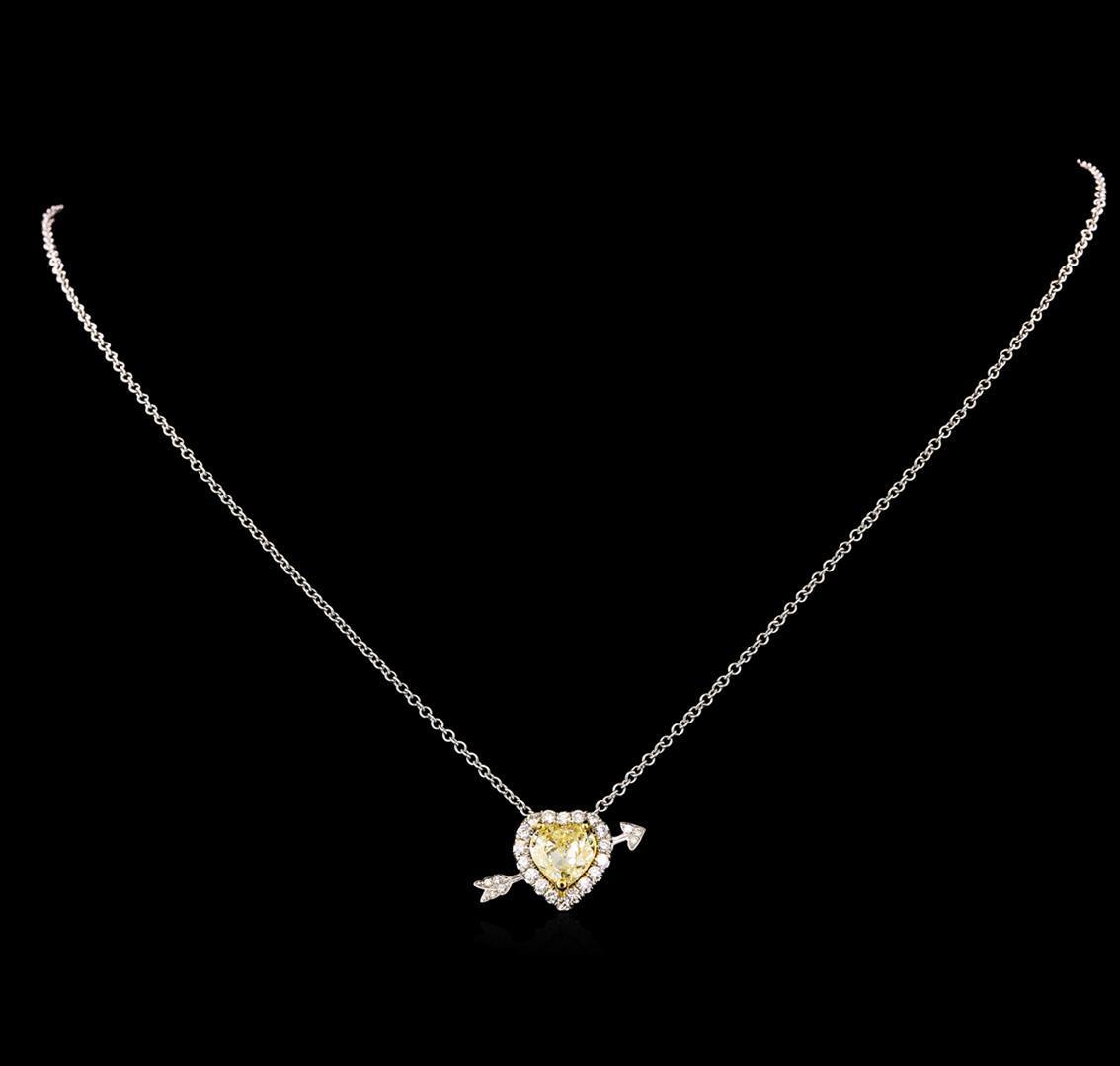 18KT Two-Tone Gold 2.25 ctw Diamond Pendant With Chain