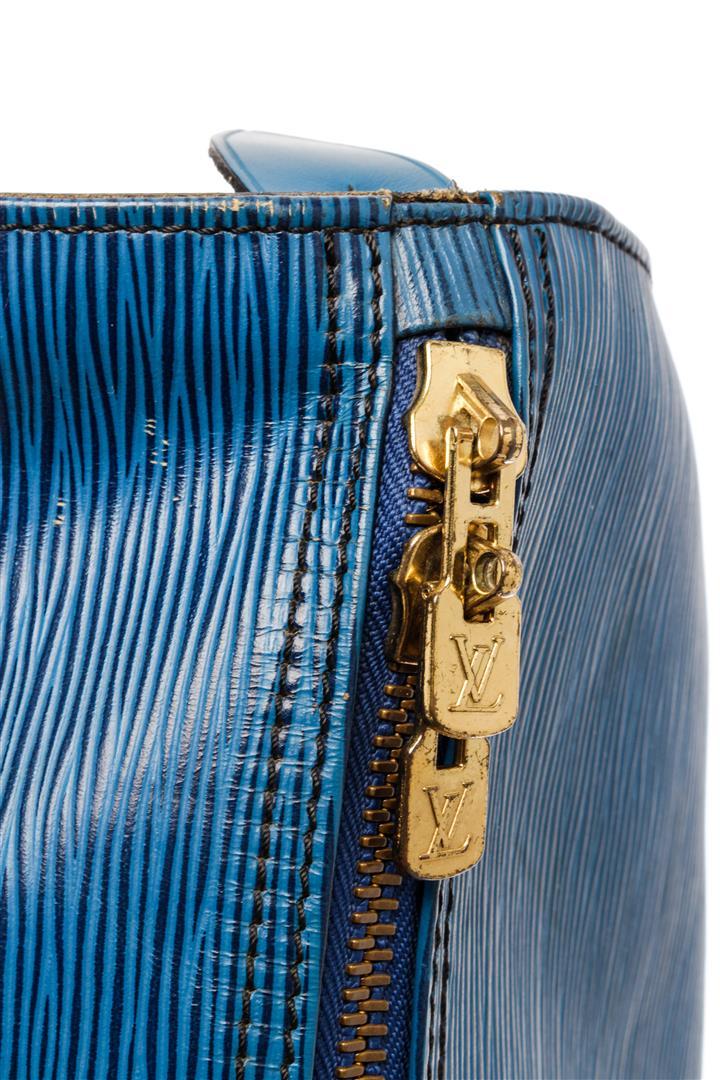 Louis Vuitton Blue Epi Leather Keepall 55 Travel Bag