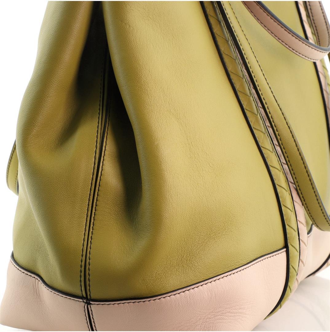 Bottega Veneta Corso Tote Leather with Intrecciato Detail Green, Multicolor, Pin