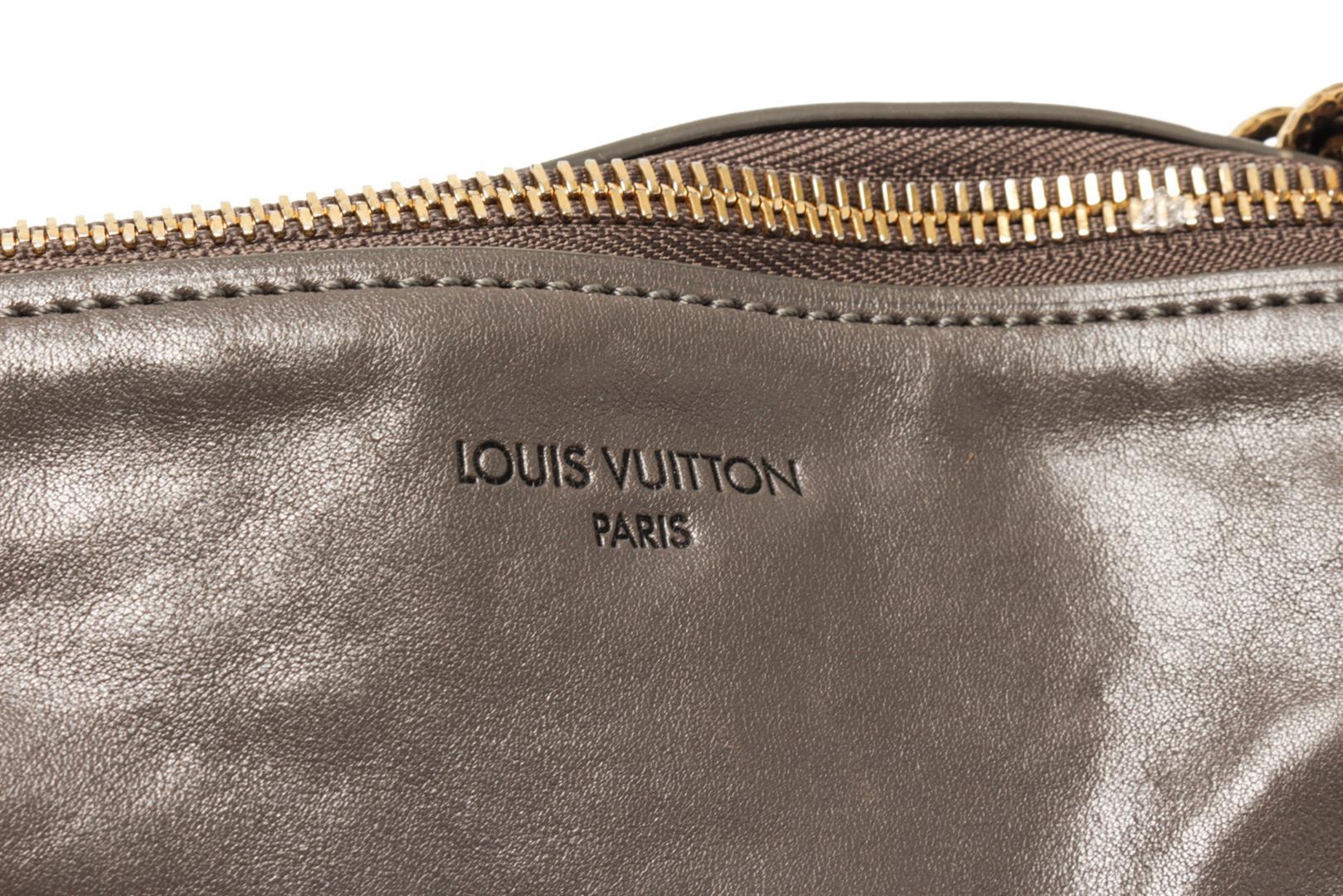 Louis Vuitton Grey Leather Lockit Chain Shoulder Bag