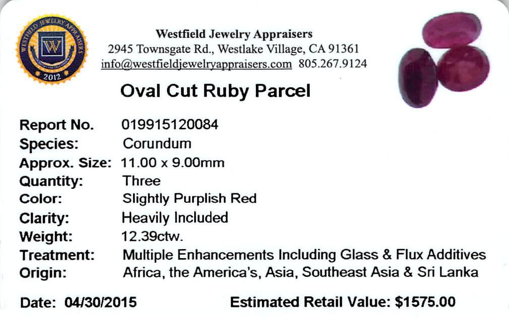 12.39 ctw Oval Mixed Ruby Parcel
