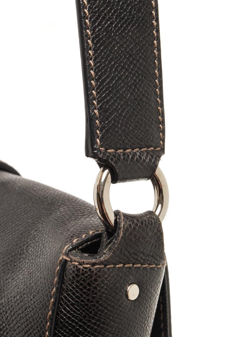 Salvatore Ferragamo Black Leather Ganc Shoulder Bag