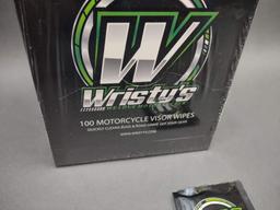 40 Boxes Of Wristy's Motorcycle Visor Wipes
