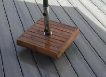 NEW Stainless Steel And Teak Umbrella Base