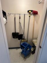 MOP BUCKET & CLEANING TOOLS IN CLOSET