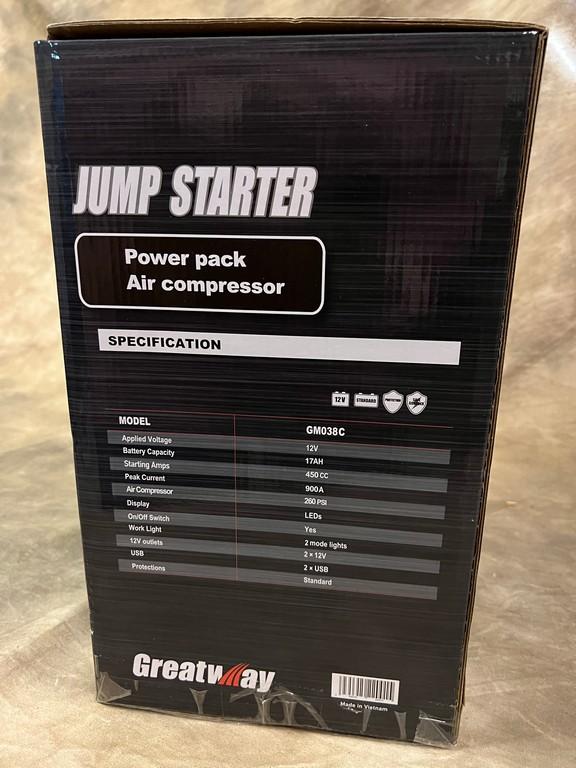 Great Way Jump Starter Power Pack Air Compressor