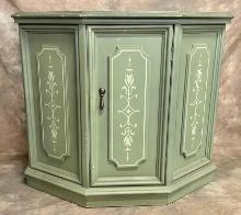 Vintage Green Painted Console Cabinet