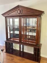 Modern China Cabinet/Hutch with Lights and Glass Shelves