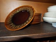 Vintage brown drip stoneware