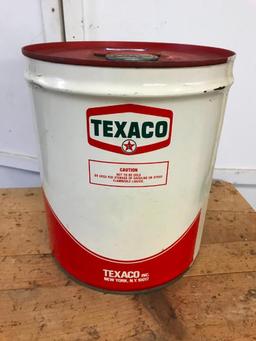 Vintage 5 Gal. Texaco White Oil Can