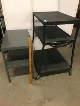 (2) Metal Tiered Work Stations
