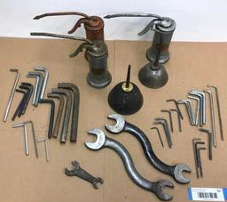 Vintage Hand Oil Pumps & Wrenches