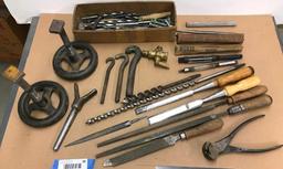 Lg. Wood Drills, Files & Metal Parts