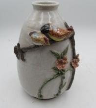 Pottery Vase w/Birds