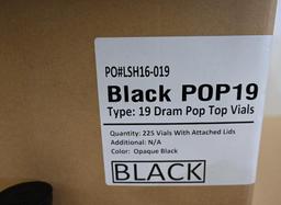 New Black Pop 19 Dram Pop Top Vials