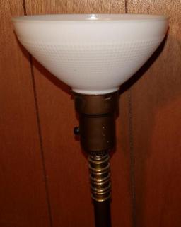 Brass floor Lamp with 10x10x6" Milk Glass Shade