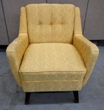 Yellow Upholstered Mid Century Chair