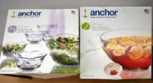 Anchor 7 QT Punch Bowl & Ladle- Salad Set